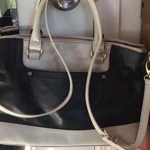 Tignanello black &White leather  handbag and shoulder bag.